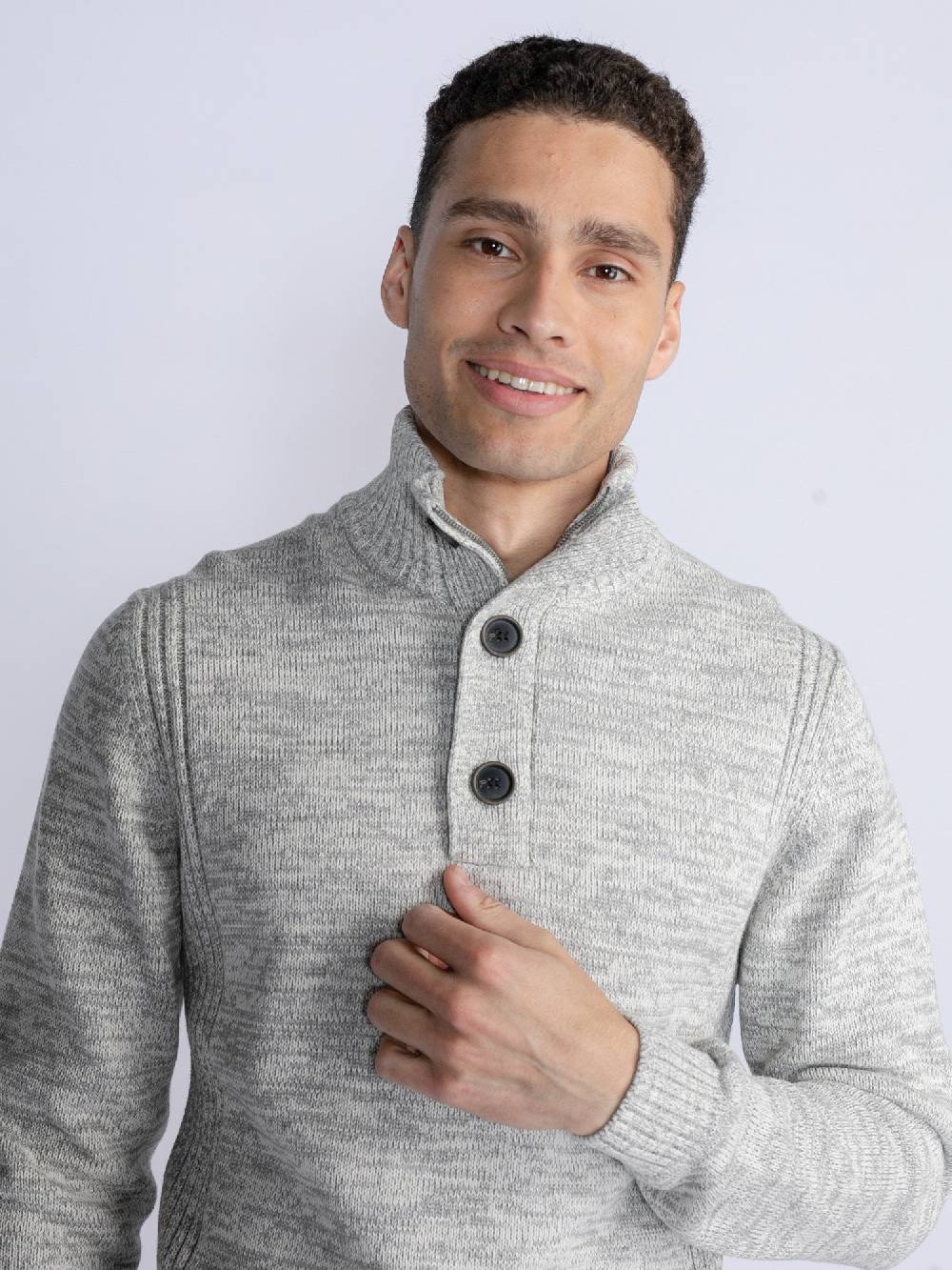Petrol M-3030-Kwc206 - Men Knitwear Collar (0009 Antique White Melee) Meist gekauft