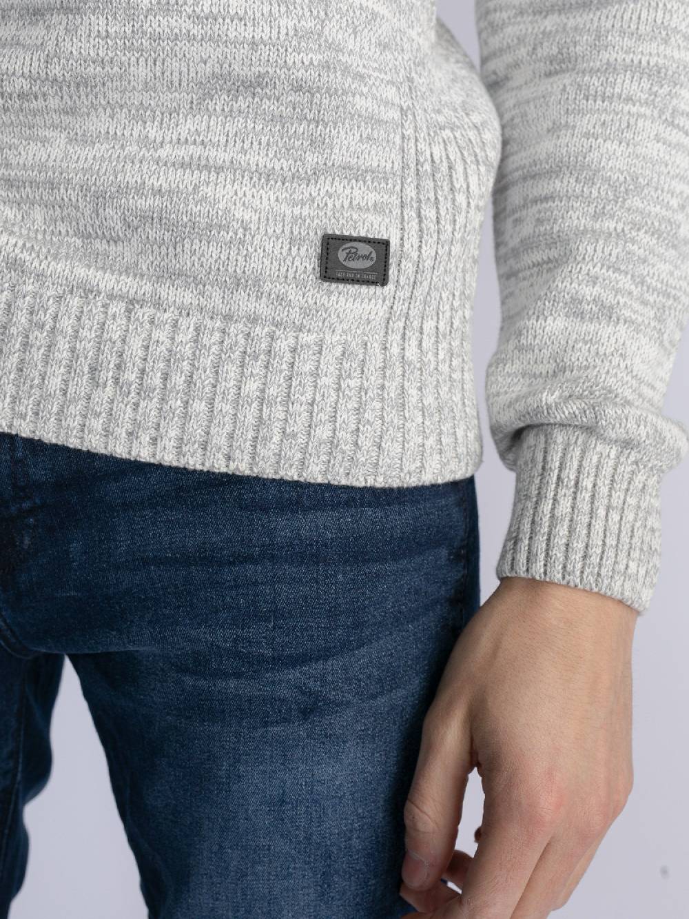 Petrol M-3030-Kwc206 - Men Knitwear Collar (0009 Antique White Melee) Meist gekauft