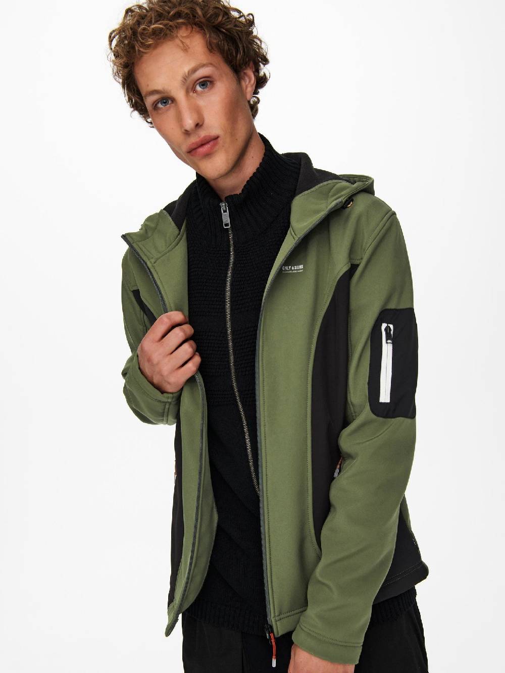 Only & Sons ONSBRAD Hood softshell jacket otw (Olive Night/Black) Kostenloser Versand