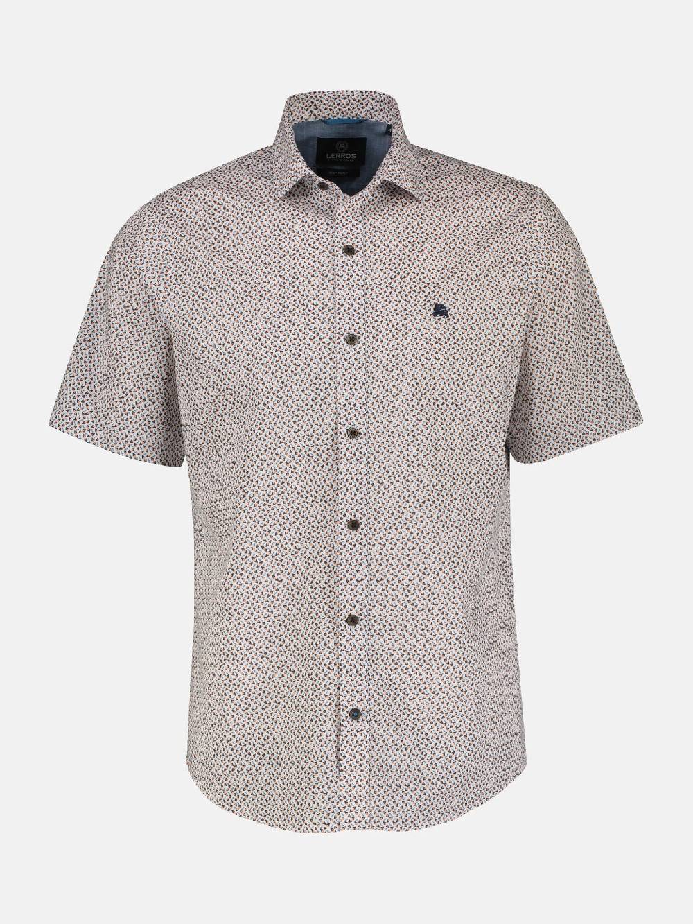 Lerros 2432303 SHIRT MET HALVE MOUW EN GEOMETRISCHE PRINT (927 MELLOW PEACH) Wochenangebot