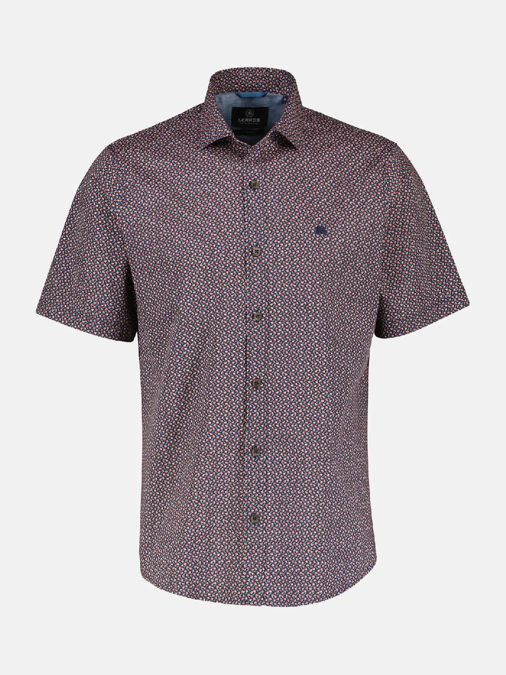 Lerros 2432303 SHIRT MET HALVE MOUW EN GEOMETRISCHE PRINT (485 CLASSIC NAVY) Begrenzte Freigabe