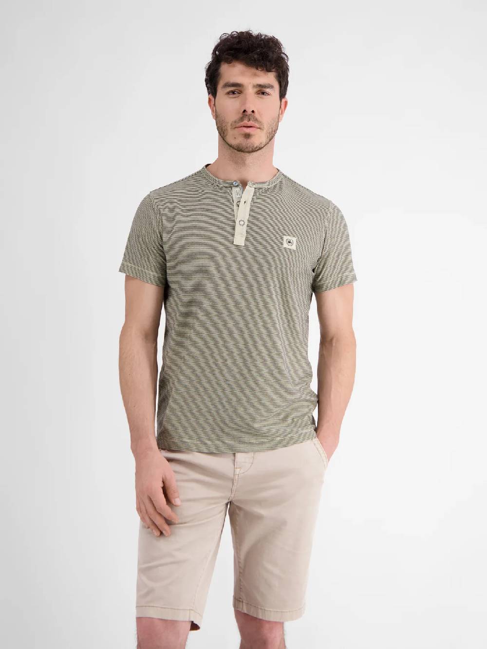 Lerros 2423910 GESTREEPT SERAFINO OVERHEMD (705 LIGHT DUNE BEIGE) Letzte 3 Tage