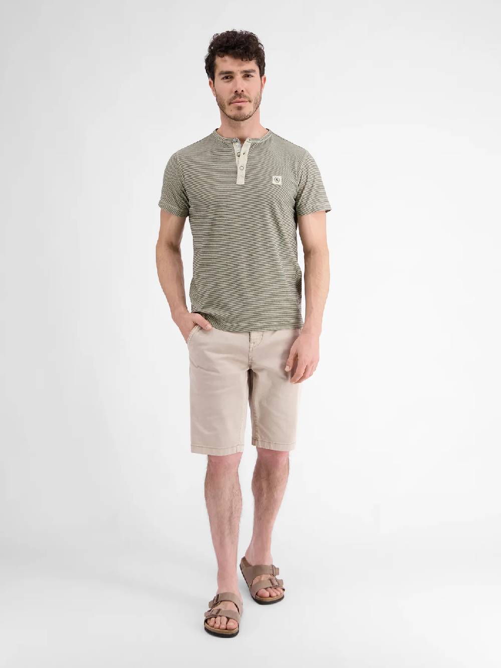 Lerros 2423910 GESTREEPT SERAFINO OVERHEMD (705 LIGHT DUNE BEIGE) Letzte 3 Tage