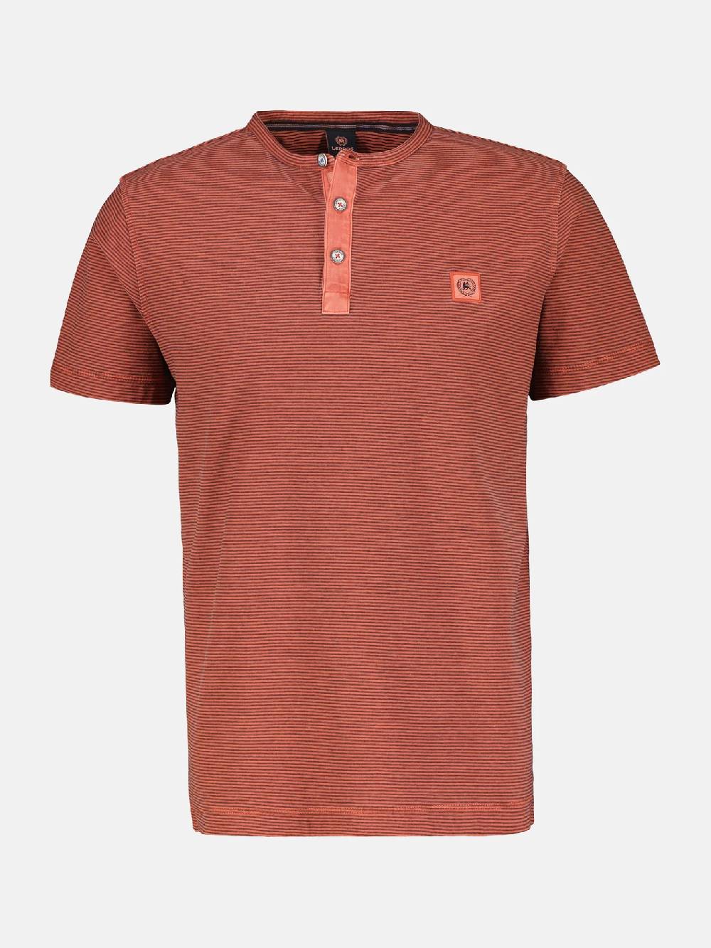 Lerros 2423910 GESTREEPT SERAFINO OVERHEMD (327 DEEP CORAL RED) Letzter Tag