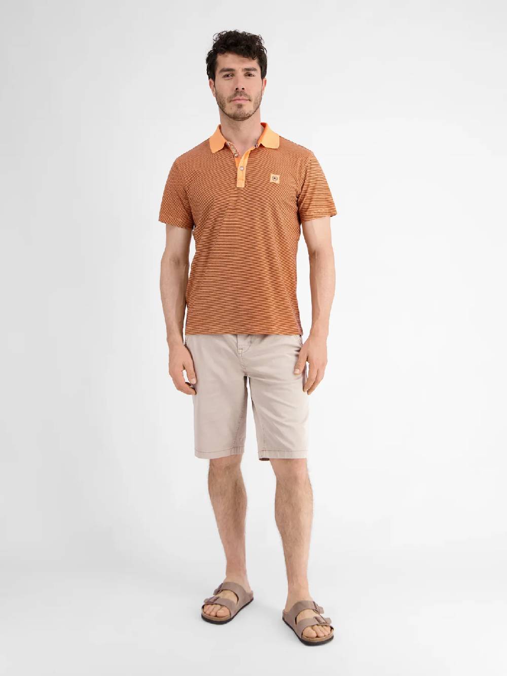 Lerros 2423211 GESTREEPT POLOSHIRT (927 MELLOW PEACH) Zeitbegrenzte Promotion