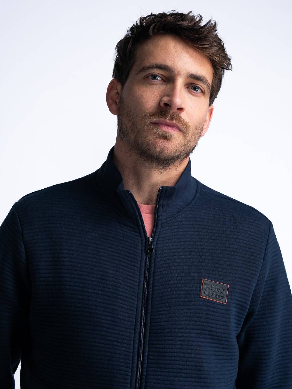 Petrol M-1040-SWC333 MEN VEST COLLAR ZIP (Navy 5178) Nur noch ein Tag übrig
