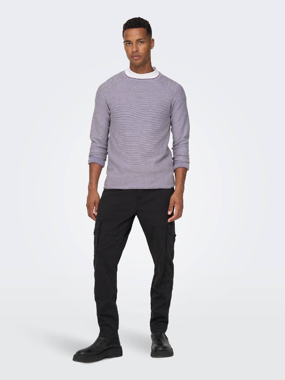 Only & Sons ONSDEXTOR 12 Wash Raglan Knit (22016131 Purple Ash) Preisnachlass