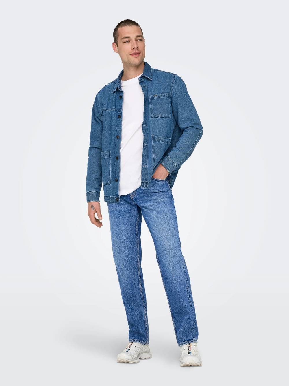 Only & Sons ONSEDGE STRAIGHT BROMO 0017 DOT DNM NOOS Dark Medium Blue Denim Letzter Tag