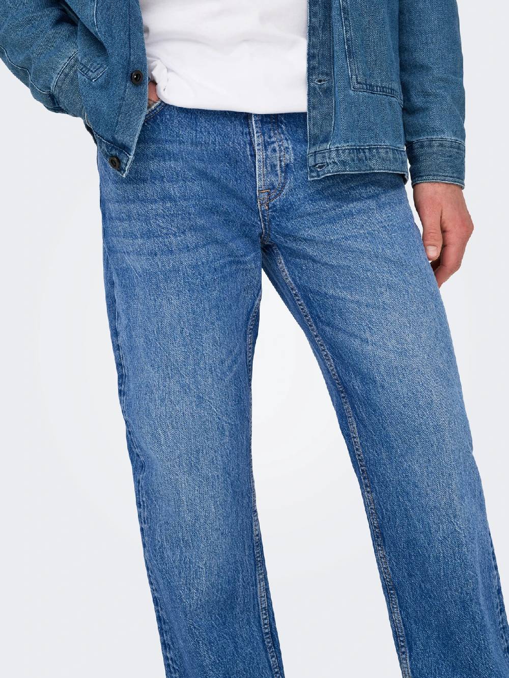 Only & Sons ONSEDGE STRAIGHT BROMO 0017 DOT DNM NOOS Dark Medium Blue Denim Letzter Tag