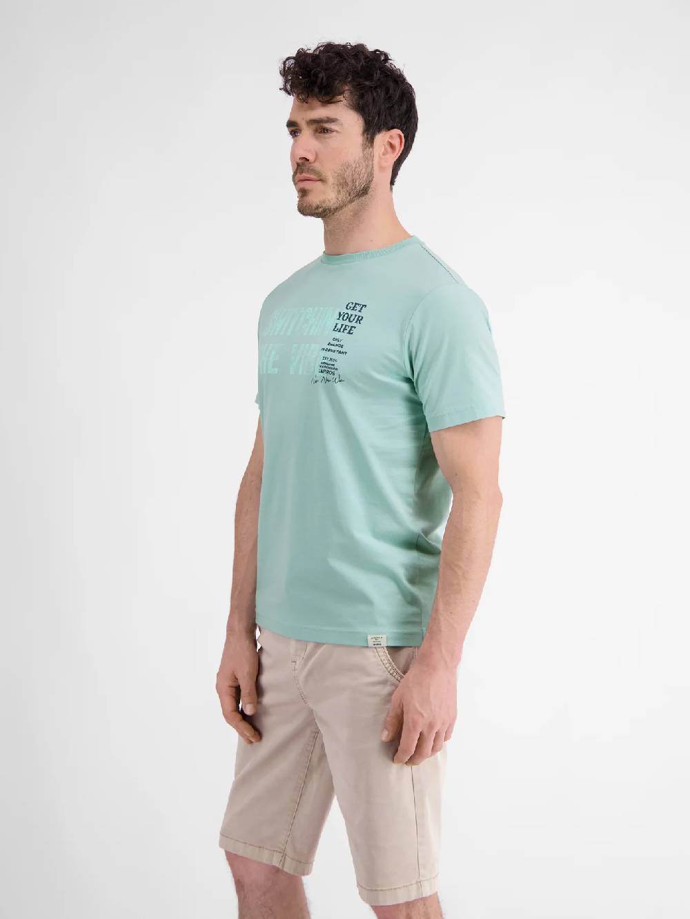 Lerros 2423005 EFFEN T-SHIRT PRINT OP DE BORST (622 COASTAL SEA BLUE) Begrenzt auf 3 Tage