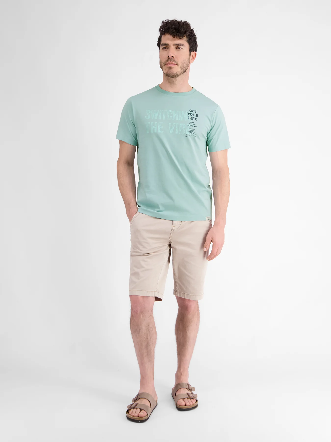 Lerros 2423005 EFFEN T-SHIRT PRINT OP DE BORST (622 COASTAL SEA BLUE) Begrenzt auf 3 Tage