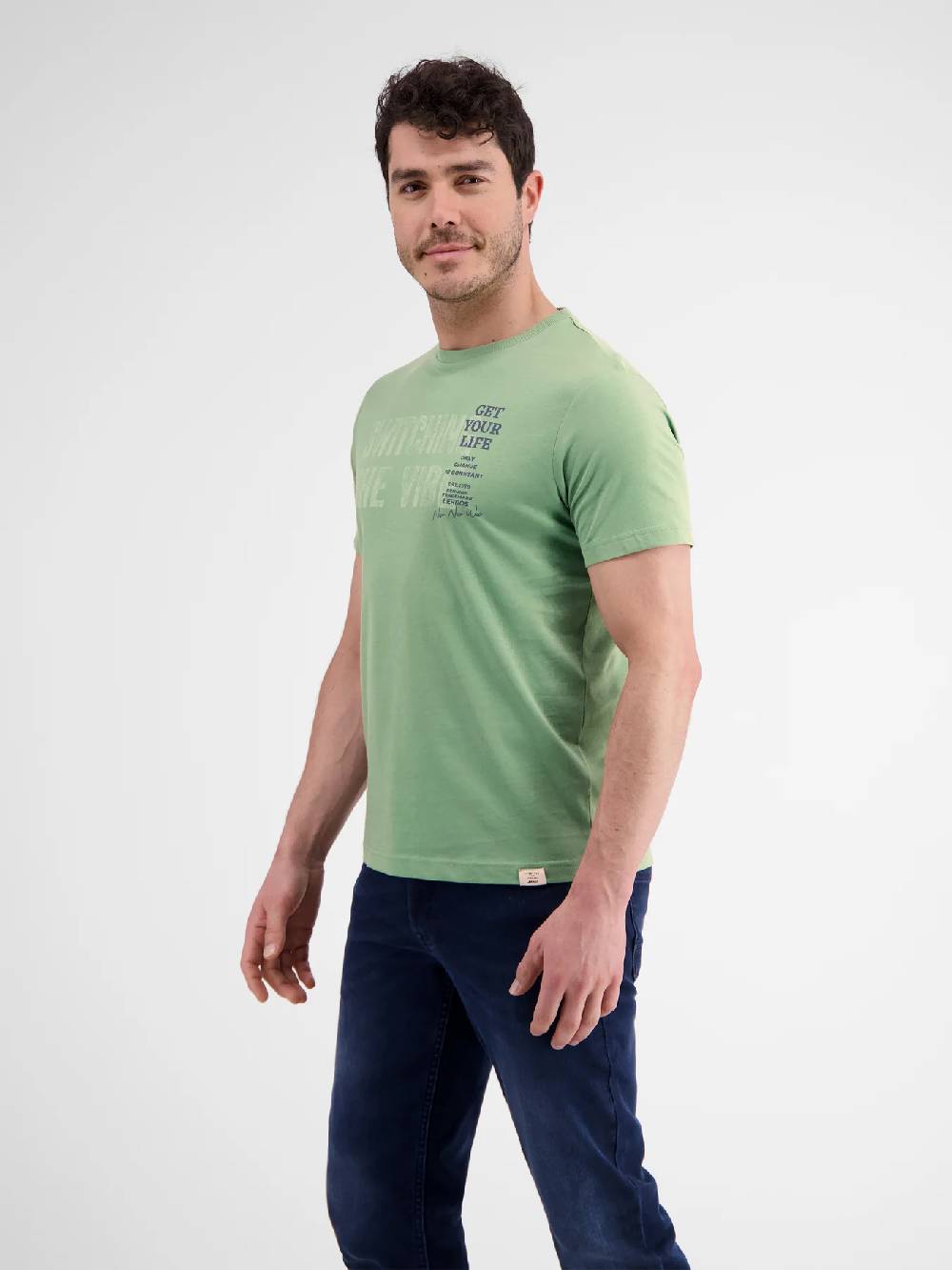 Lerros 2423005 EFFEN T-SHIRT PRINT OP DE BORST (612 SAGE GREEN) Speichern exportieren