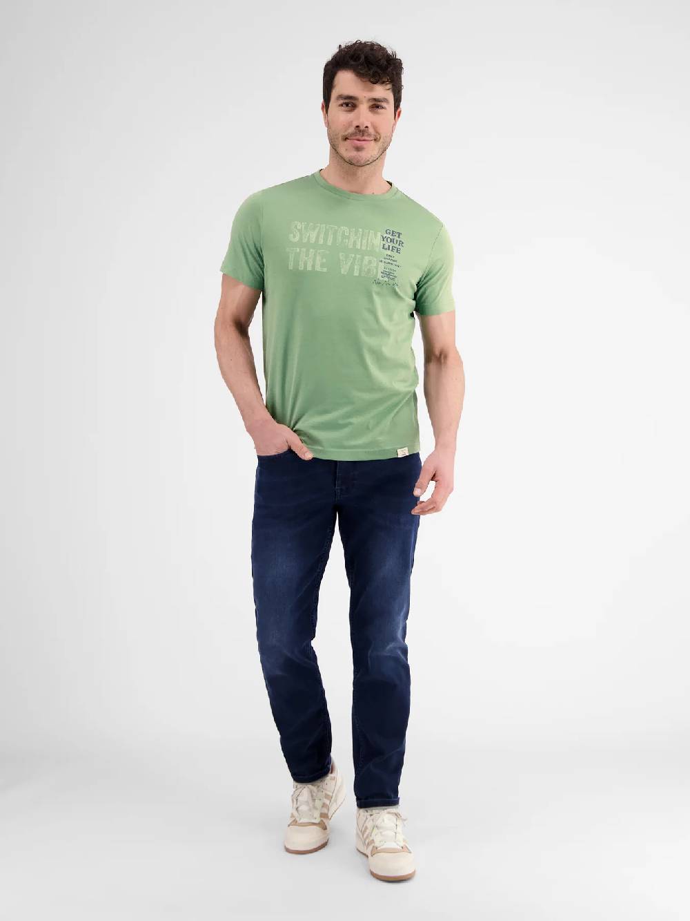 Lerros 2423005 EFFEN T-SHIRT PRINT OP DE BORST (612 SAGE GREEN) Speichern exportieren