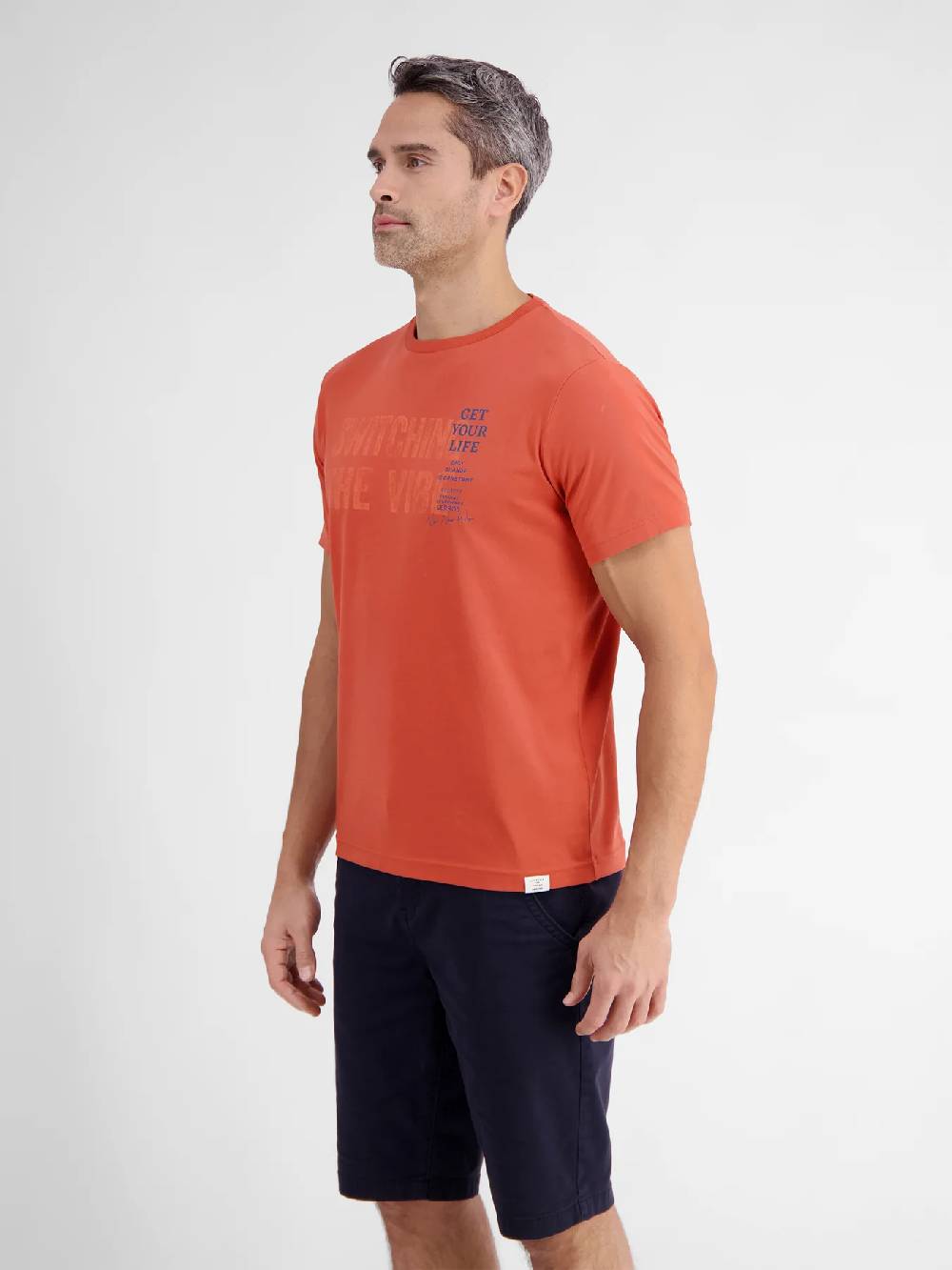 Lerros 2423005 EFFEN T-SHIRT PRINT OP DE BORST (327 DEEP CORAL RED) Im Verkauf