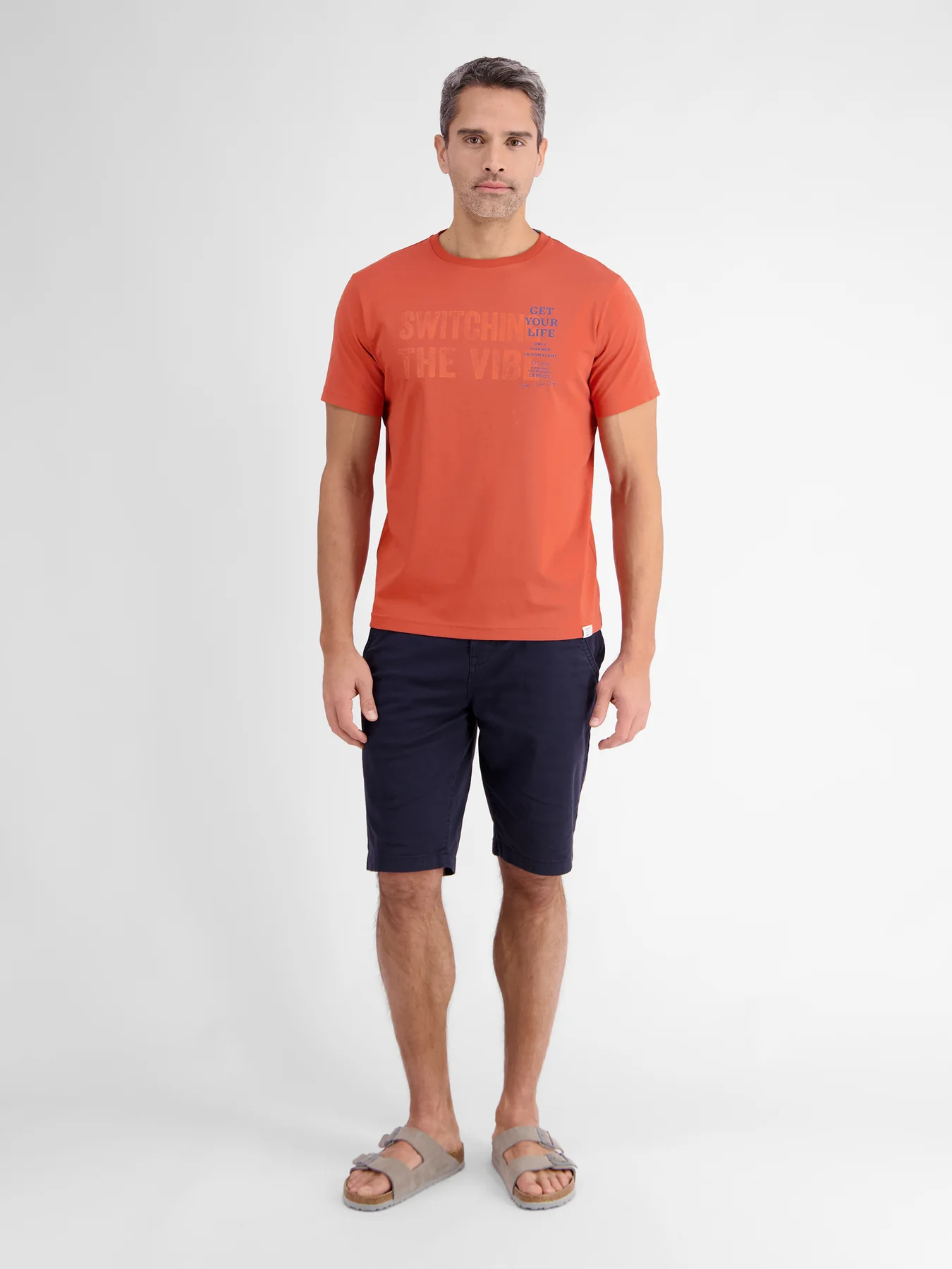 Lerros 2423005 EFFEN T-SHIRT PRINT OP DE BORST (327 DEEP CORAL RED) Im Verkauf