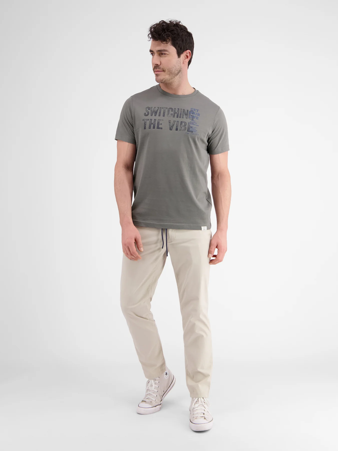 Lerros 2423005 EFFEN T-SHIRT PRINT OP DE BORST (277 BASALT GREY) zollfrei