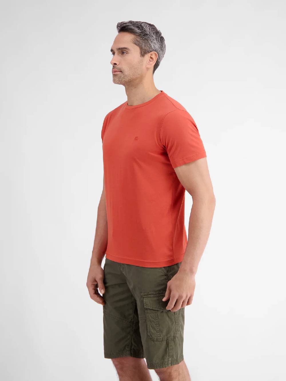 Lerros 2423000 EFFEN BASIC T-SHIRT LOGOSTEEK (327 DEEP CORAL RED) Online