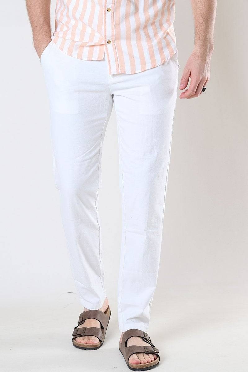 Only & Sons ONSMARK TAP 0011 COTTON LINEN PNT WHITE Online Outlet