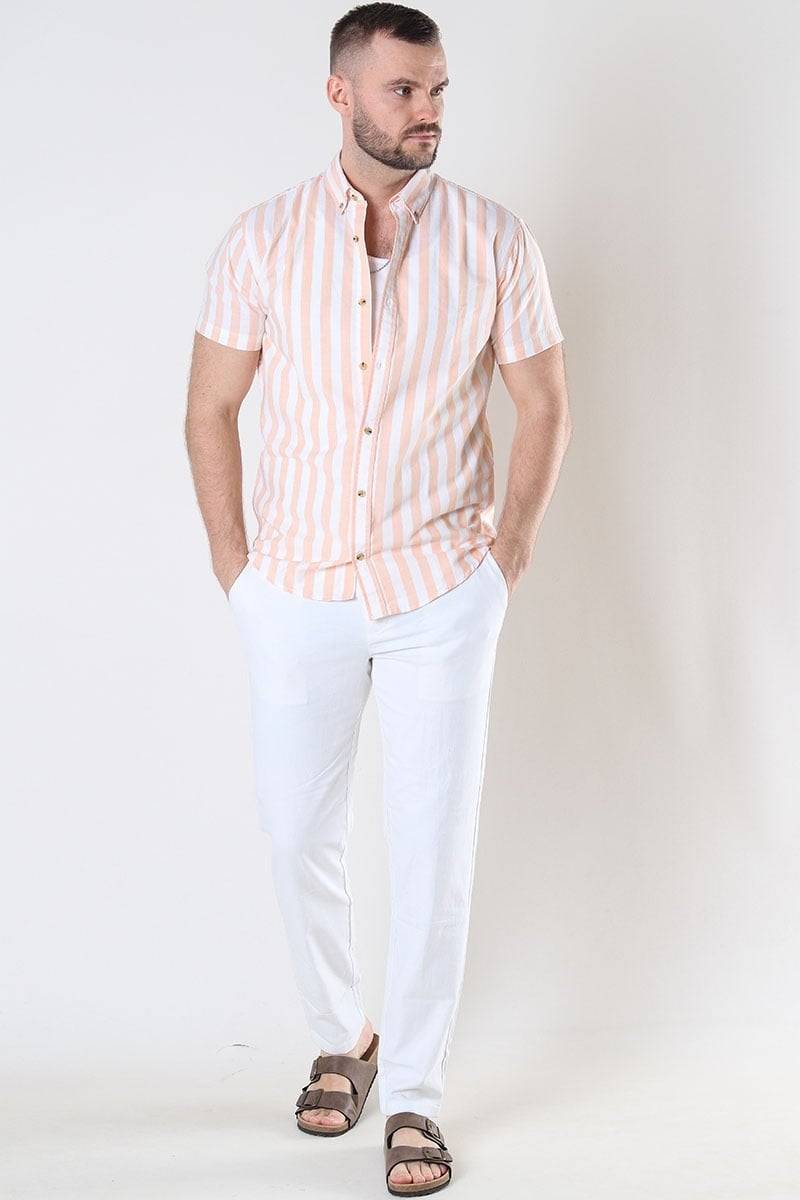 Only & Sons ONSMARK TAP 0011 COTTON LINEN PNT WHITE Online Outlet