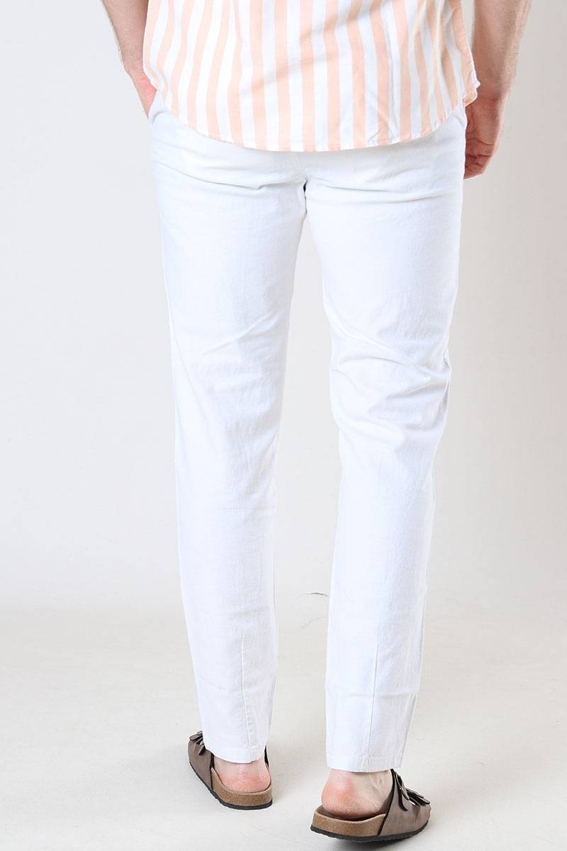 Only & Sons ONSMARK TAP 0011 COTTON LINEN PNT WHITE Online Outlet