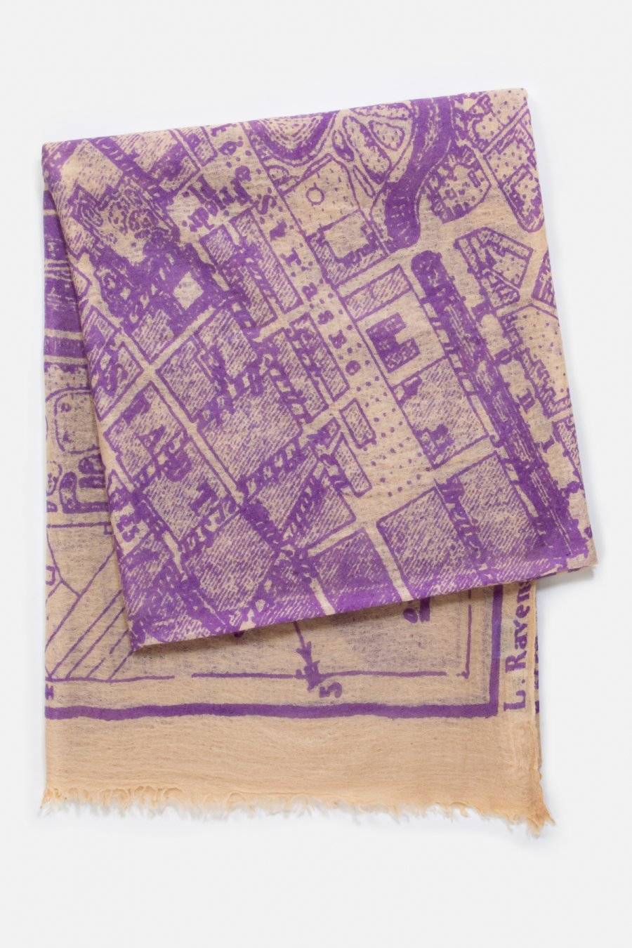 Mouleta Kaschmirschal Map Print Bestseller