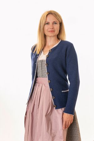 Pezzo D'oro Damenstrickjacke,Merinowolle,Trachtenstrickjacke,marine Top Angebot