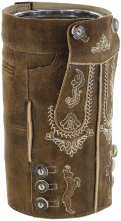Pezzo D'oro Bergheimer Weinkühler mit Lederhose, echte Ledermanschette bestickt ,Fb stone Zeitlich begrenztes Angebot
