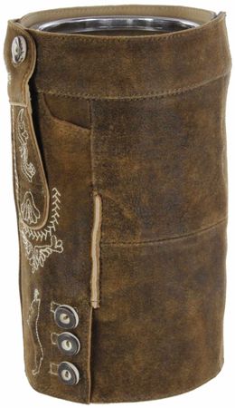 Pezzo D'oro Bergheimer Weinkühler mit Lederhose, echte Ledermanschette bestickt ,Fb stone Zeitlich begrenztes Angebot