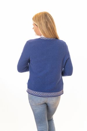 Pezzo D'oro Damentrachtenstrickjacke blau, reine Merinowolle,nachhaltig aus Bayern Exklusive Angebote