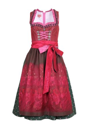 Pezzo D'oro Designerdirndl, Festtagsddirndl, Midilänge, rot/grün/erika Kostenloser Versand international