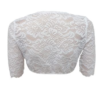 Pezzo D'oro Dirndlbluse aus elastischer Spitze Farbe creme, Kurzarm, Dirndlspitzenbluse zollfrei