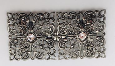 Pezzo D'oro Dirndlspangerl, Schürzenschließe, Swarovskisteine, altsilber Hotsell