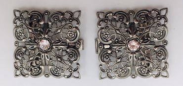 Pezzo D'oro Dirndlspangerl, Schürzenschließe, Swarovskisteine, altsilber Hotsell