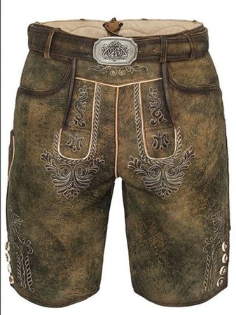 Pezzo D'oro Herren Lederhose von Hammerschmid, braun antik,softes Ziegenleder Versandkostenfrei