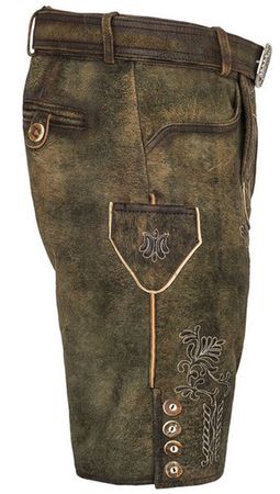 Pezzo D'oro Herren Lederhose von Hammerschmid, braun antik,softes Ziegenleder Versandkostenfrei