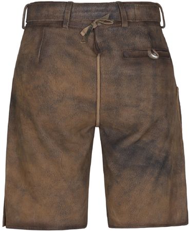 Pezzo D'oro Herren Trachtenlederhose 2-tlg mit Gürtel,kurz, bestickt,antikbraun Flash Sale