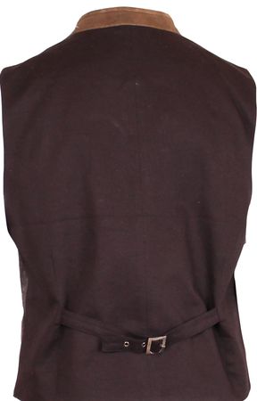 Pezzo D'oro Herren Trachtenweste Tweed hellgrau/dunkelgrau Lederkragen/Paspel, Karofutter Online Shopping