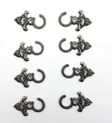 Pezzo D'oro Miederösen für Dirndl, Swarovskistein,offen,altsilber, Blitzangebot