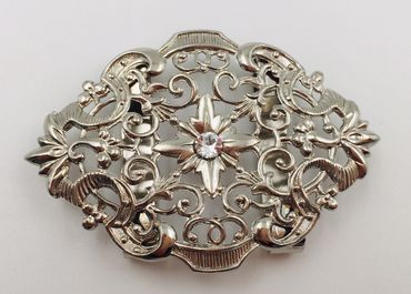 Pezzo D'oro Schürzenschließe mit Swarovskistein, Dirndlschleife,silber Tiefpreis