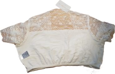Pezzo D'oro Spitzendirndlbluse creme,Blumenbordüre,Herzausschnitt/Raffung Bis zu 50% Rabatt