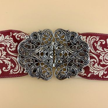 Pezzo D'oro Trachten Schürzenschließe, Ornamente oval,altsilber 2 tlg Nur für heute