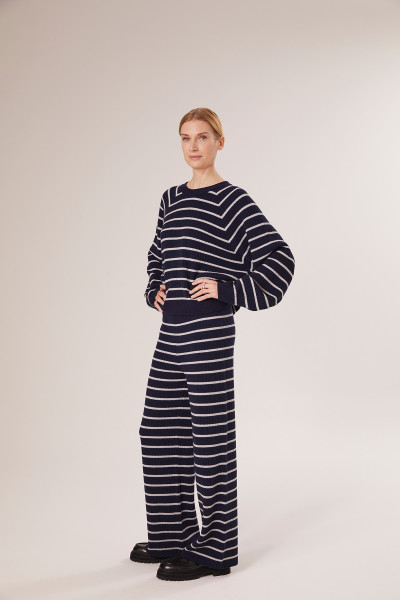 ﻿Sosue Antonia Cropped Stripes Blue Valentinstagsangebot