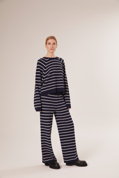 ﻿Sosue Antonia Cropped Stripes Blue Valentinstagsangebot