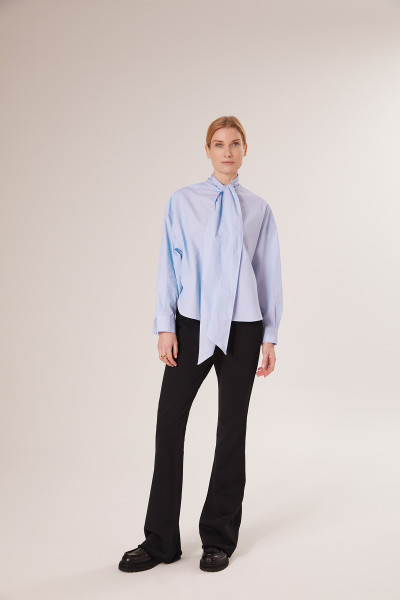 Sosue Bow Blouse Blue Stripes Zeitlich begrenztes Angebot