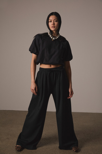 Sosue Pants Pinstripe Black Clearance-Verkauf
