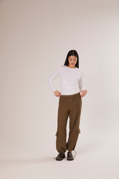 Sosue Shirt Gathering White Meist gekauft