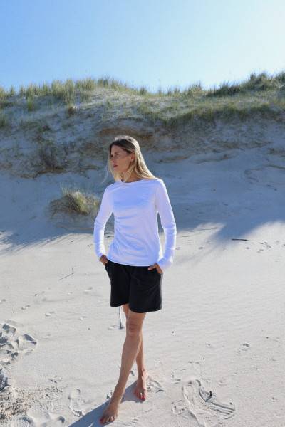 Sosue Shirt Gathering White Meist gekauft