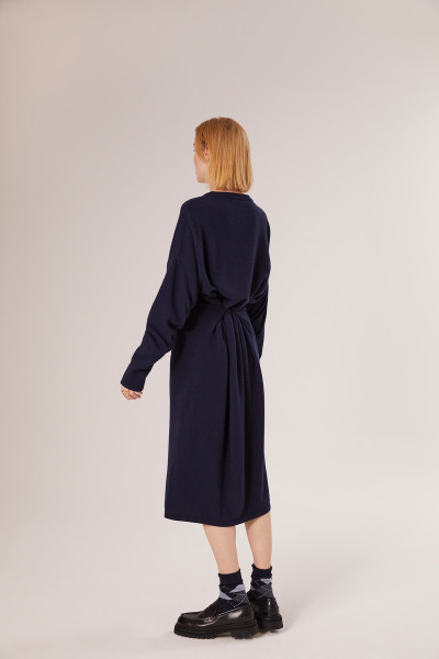 Sosue Wrap Dress Dark Blue Online Outlet