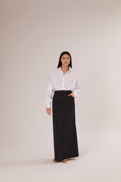 Sosue Pinstripe Skirt Black Tägliche Deals