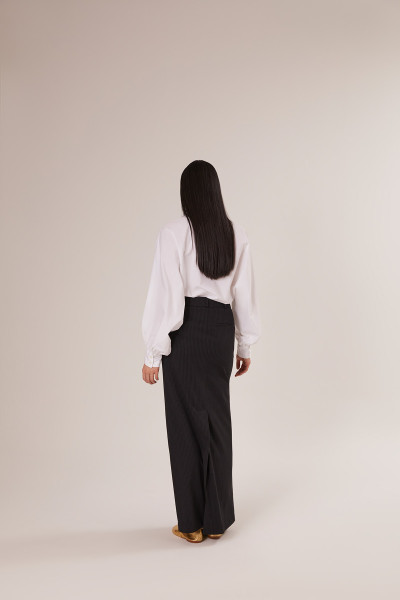 Sosue Pinstripe Skirt Black Tägliche Deals